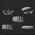 Modern Pendant Lights With Various White Fabric Shade Designs For Interior Decoration