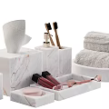 Bathroom Essentials Including Towels And Toiletries 3d model