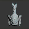 Game And Movie Fantasy Character Dragon Seahorse Hybrid With White Blue Scales And Horns