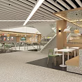 Modern Restaurant Interior With Open Layout Wooden Benches White Tables And Green Plants
