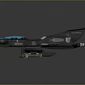 Sleek Black Toy Airplane Model With Blue Cockpit And Sci Fi Design Details