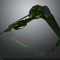 Futuristic Green Spaceship With Extended Solar Panels And Cosmic Exploration Design
