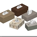 Assorted Colorful Tissue Boxes Featuring Wooden Brown Gray Beige And Patterned Styles