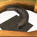 Elegant Architectural Spiral Staircase With Wooden Steps And Curved Handrail Design