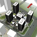 Modern Office Building Jinan Heyue Square 3d model