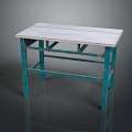Vintage Wooden Desk With Green Legs And Simple Design For Home Office