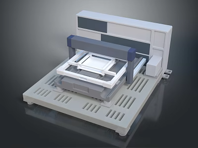 Industrial Equipment With Workbench Frame Control Panel And Support Structure Design 3d model
