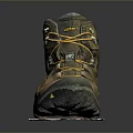 Brown Hiking Boots With Yellow Laces And Thick Sole For Outdoor Hiking Trips