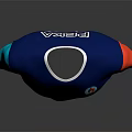Blue T-shirt with Blue and Red Color Block Sleeves and Front Logo Design