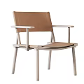 Modern Leisure Chairs With Leather Seats Wooden Metal Frames And Brown Beige Colors