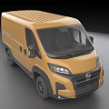 Yellow Commercial Van With Roof Rack Modern Front Design And Black Wheels