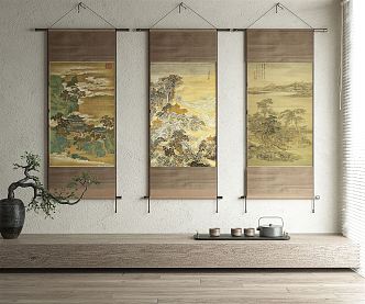 New Chinese Landscape Painting Decorative Painting 3d model