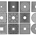 Decorative Bathroom Accessories With Various Square And Round Pattern Designs