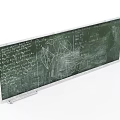 Mathematical Blackboard Wall Hanging With Formulas Geometric Shapes And Handwritten Notes 3d model