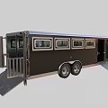 Black Functional Horse Transport Trailer With Multiple Windows And Dual Axle