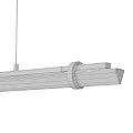 Modern Linear Chandelier With Metal Structure And Transparent Glass For Home Interior Design