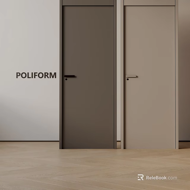 POLIFORM Modern Hinged Doors With Sleek Design In Neutral Tones For Interior Spaces 3d model 