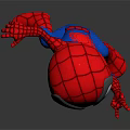 Cartoon Style Spider Man 3D Rendered With Red Blue Costume And Action Pose