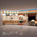 Korean Stone Pot Bibimbap Mall Shop Interior With Counter Tables And Menu