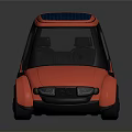 Red Compact Modern Electric Vehicle With Solar Panel On The Roof 3d model