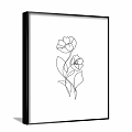 Two Piece Abstract Line Art Paintings With Female Figure And Floral Design