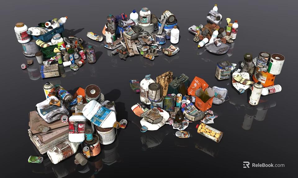 Diverse Decorative Ornament Set with Mixed Materials Shapes for Home Tabletop 3d model