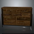 Modern Wooden Dresser With Natural Wood Grain Multiple Drawers And Metal Handles Design
