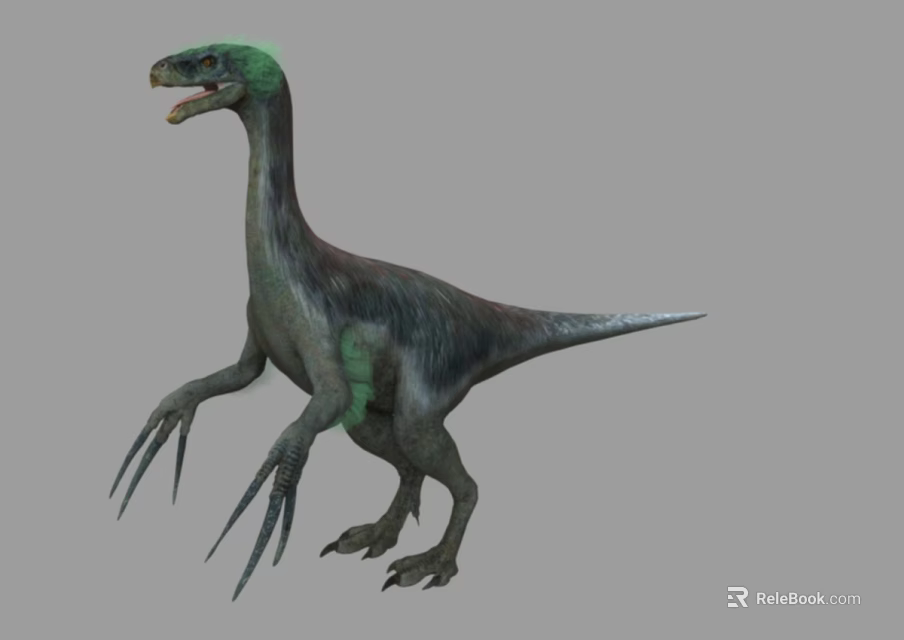 Realistic 3D Dinosaur Model With Long Neck Slender Body And Large Claws 3d model 