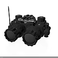 Advanced High Performance Black Electronic Binoculars With Antenna And Digital Structure 3d model
