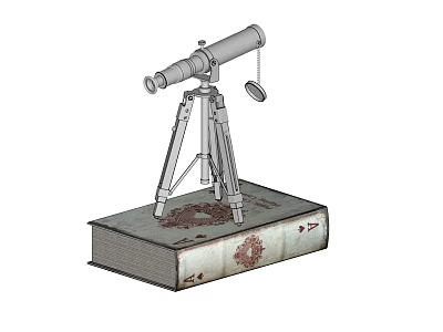 High Precision Commercial Equipment Featuring Tripod Mounted Telescope And Stable Base 3d model