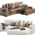 Modern Leisure Sofa Combination Modern Leisure Sofa Living Room Sofa Multi-person Sofa Pillow Pillow Home Furniture Simple 3d model