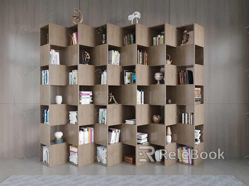 Modern Bookshelf Simple Bookshelf Creative Multi-layer Shelf Wall Partition Bookshelf model