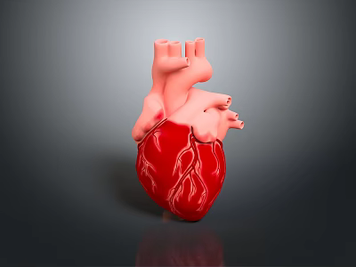 Anatomical Human Heart Model Medical Device with Detailed Vascular Structure and Texture 3d model