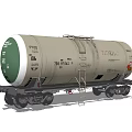 Rail Tanker Car With Cargo Tank Wheels Safety Ladder And Hazard Signs For Liquid Transportation