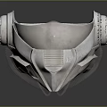 White Structured Helmet Mask With Ear Covers Front Panel Stylish Headwear For Modern Fashion