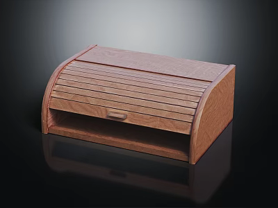 Wooden Desk Organizer With Striped Design Curved Top And Small Drawer 3d model