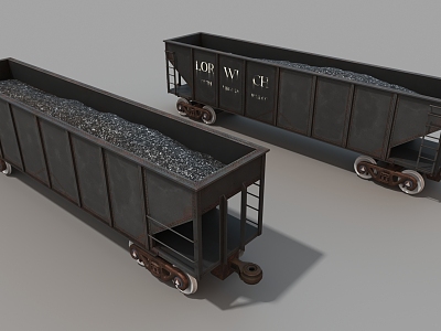 train industrial train coal transport train freight trunks train trunks 3d model