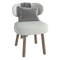 Modern Light Gray Single Sofa with Soft Fabric Cushion and Sturdy Wooden Legs