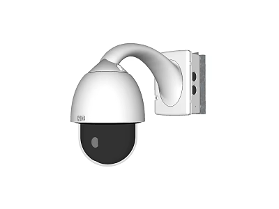 White Dome Projection Surveillance Camera Wall Mounted With HD Security Lens 3d model