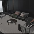 Elegant Modern Bedroom Interior With Luxury Double Bed And Floor To Ceiling Windows