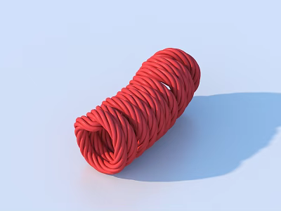 Red Coiled Rope as Practical Household Item for Daily Use 3d model