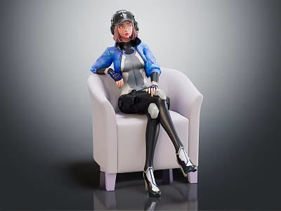 Modern woman girl 3d model