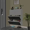 Modern Sleek Wall Mounted Shoe Cabinet For Entryway With Large Capacity Space Saving Shoe Storage