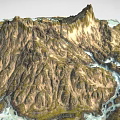 Scenic Mountain Landscape With Rocky Peaks Green Vegetation And Winding Streams