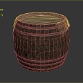 Wooden Barrel Water Barrel Old Wooden Barrel Water Barrel Pot Container Realistic 3d model