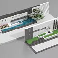 Modern Feature Wall Design With Landscaped Plants Small Pool And Gray White Materials