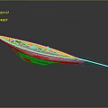 Vibrant Model Sailboat With Orange Deck White Green Hull And Sail Details