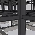 Industrial Equipment Black Metal Frame With Grid Structure And Base Supports