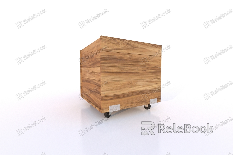 Movable wooden box with pulley model