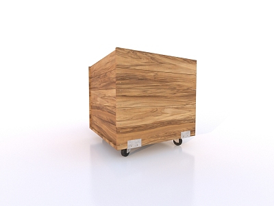 Movable wooden box with pulley model